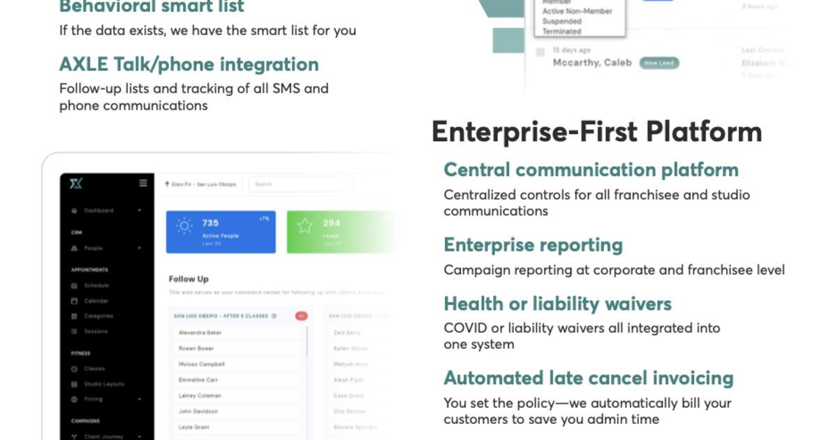 AXLE CRM x Mindbody Mindbody